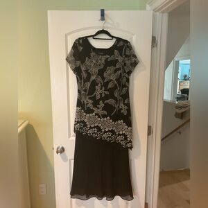 Floral Black Midi Dress